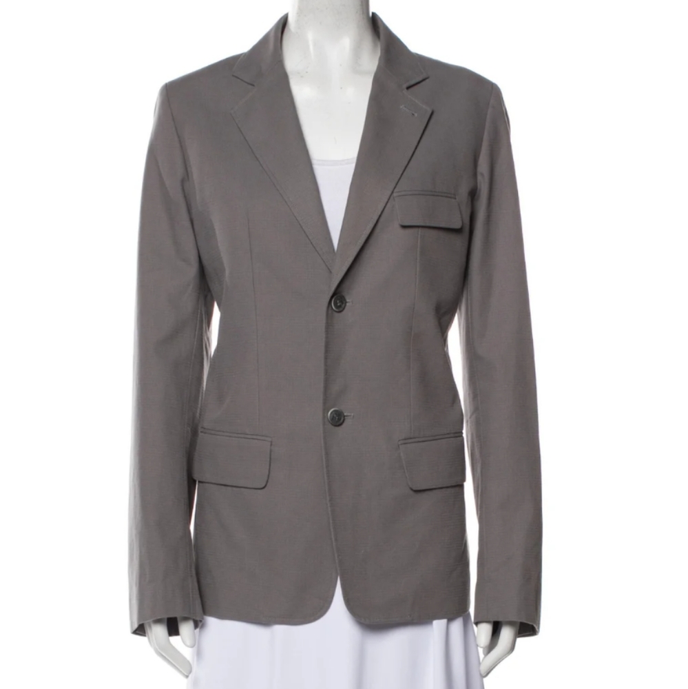 A.P.C. Gray Blazer, APC Gray Cotton Blazer Pockets